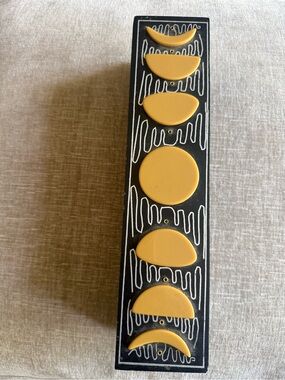 Incense holder Mustard Yellow Lunar Phase Wall Art - Modern Home Wall Decor